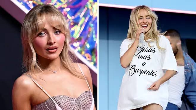 Sabrina Carpenter smiling on the red carpet in a glamorous outfit